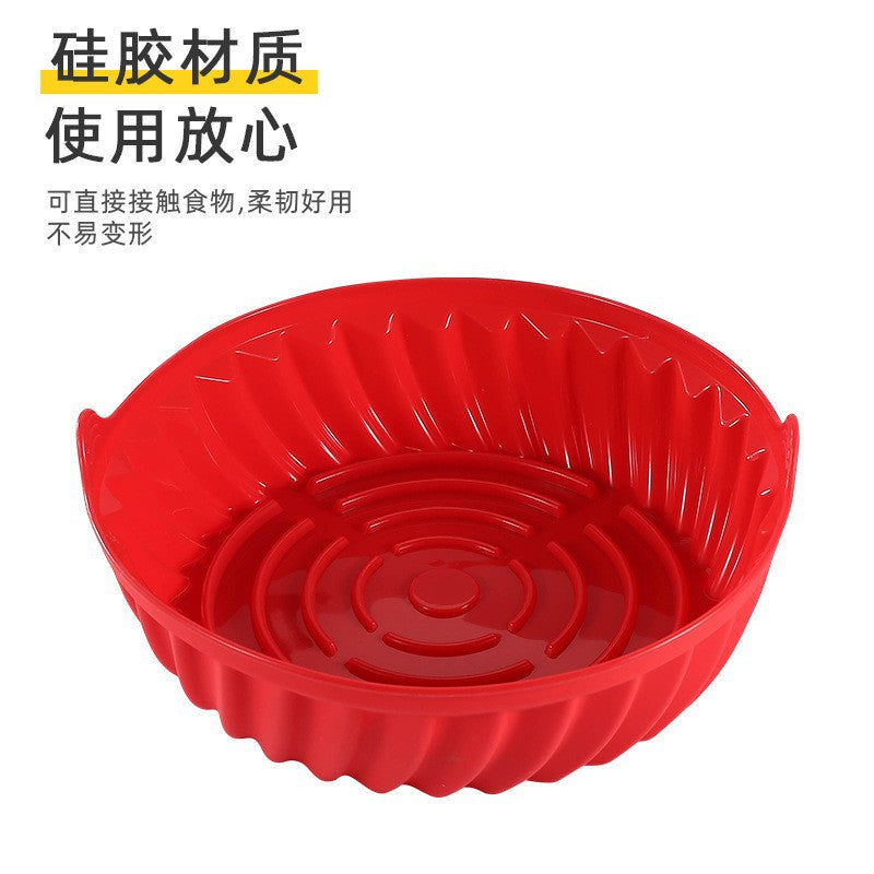 Silicone air fryer baking pan - reusable silicone pot holder & cake mold for home use