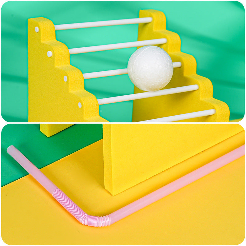 Ball climbing stairs Science and technology small production learning experimental handmade DIY children primary school students creative invention material package