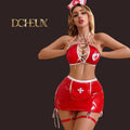 Dcheux cross-border european and american style patent leather sexy lingerie nurse costume cosplay outfit wholesale