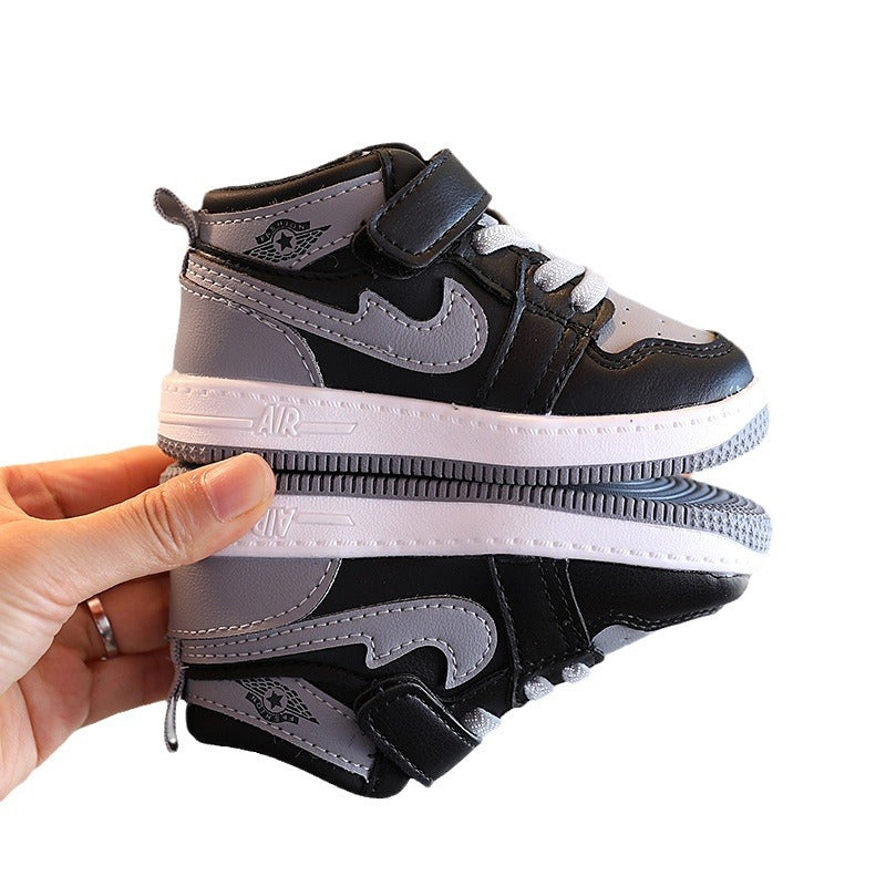 Boys' mid-top sneakers,  spring/autumn new collection, kids' basketball shoes, toddler & baby skate shoes, girls' white sneakers