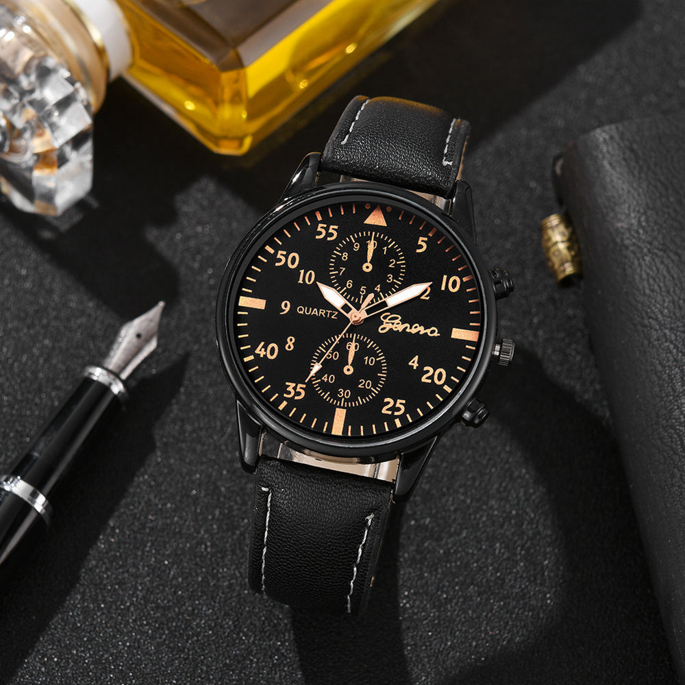Aliexpress new men's versatile fashion watch, hot-selling business two-dial wristwatch, factory direct