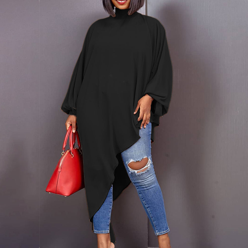 D239   european and american summer chiffon irregular fashion foreign trade plus size women's loose european and american dress