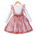 Spring/autumn long-sleeved floral mesh dress for toddlers and young children - hot cross-border seller