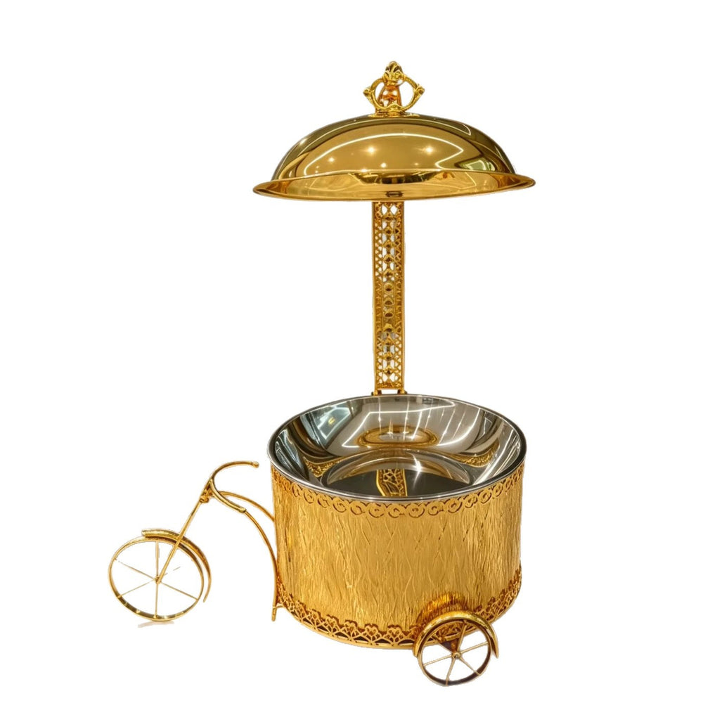 supply of wedding hotel stainless steel golden 8l thermal pot buffet catering thermal pot banquet car equipment