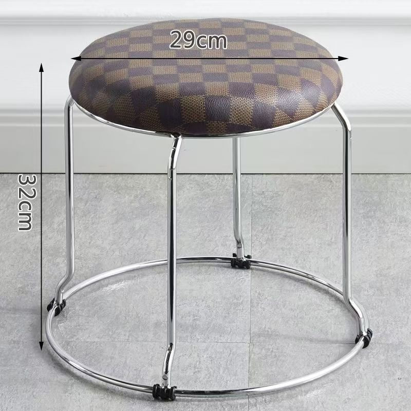 Soft stool, durable shoe changing stool, casual stool, for home bench, solid wood surface low stool, round stool, thickened steel stool