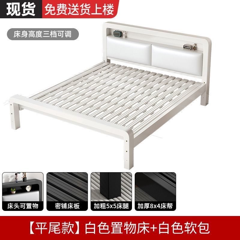 Extra thick iron frame bed carbon steel bed rental house assembled iron bed bold dormitory iron bed bedroom simple bed big sale