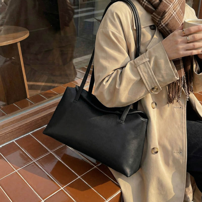 Korean style minimalist luxury shoulder bag - 2025 winter versatile underarm bag - large capacity work & commute bag