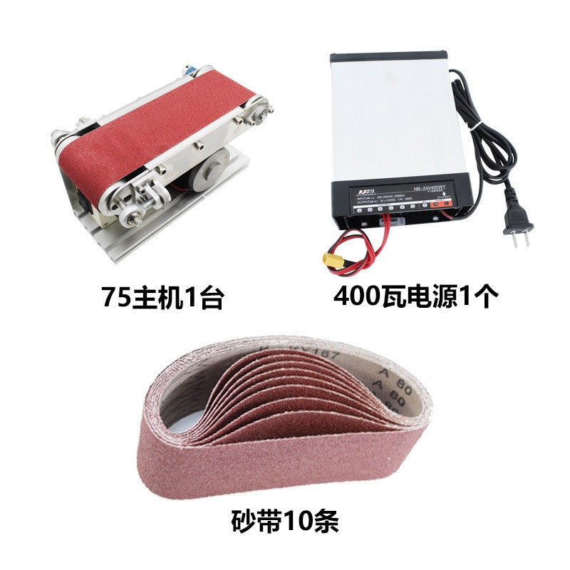 Small Mini Electric Belt Grinder DIY Polishing Machine Blading Machine Desktop Grinder Knife Sharpener