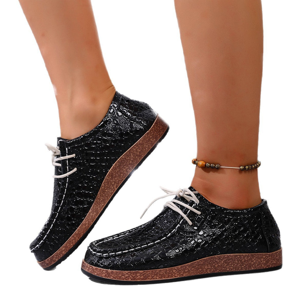 eleganceelegantexportplus sizenational styletie backflats women's low-top fairy leatherflats cross-border wholesale