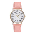 2023 new geneva watch: mother-of-pearl dial, geneva leather strap, large number fashion women's watch for export