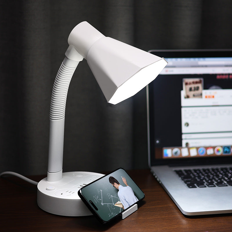 Multifunctional desk lamp - eye-care study lamp, usb powered bedside lamp with seven-color night light for home use
