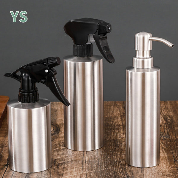 Oil spray can,  special supply of 304 stainless steel spray bottle press-type sub-bottle soap dispenser, atomized oil spray bottle