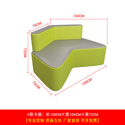 Sectional sofa minimalist creative irregular stool kindergarten office mall rest area negotiation reception table and chair sofa
