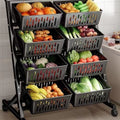 Kitchen storage rack floor-standing multi-layer vegetable basket for home trolley snack storage basket fruit vegetable shelf storage rack