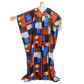 European and american  sun protection patchwork plaid wide-leg pants long trousers african women's plus size robe two-piece set