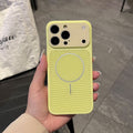 Suitable for iphone16 macaron contrasting color mesh cooling mobile phone case apple 17 thin and light large window protective case 15