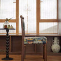 French retro solid wood dining chair designer home casual chair medieval dining table and chair bedroom light luxury ash wood