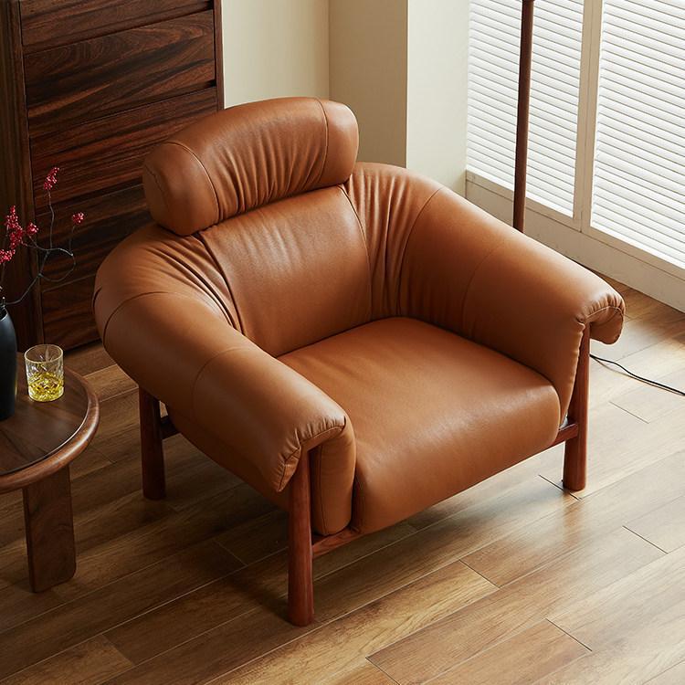 Chair medieval style italian first layer real cowhide lazy lounge chair living room balcony casual single sofa cross-border furniture