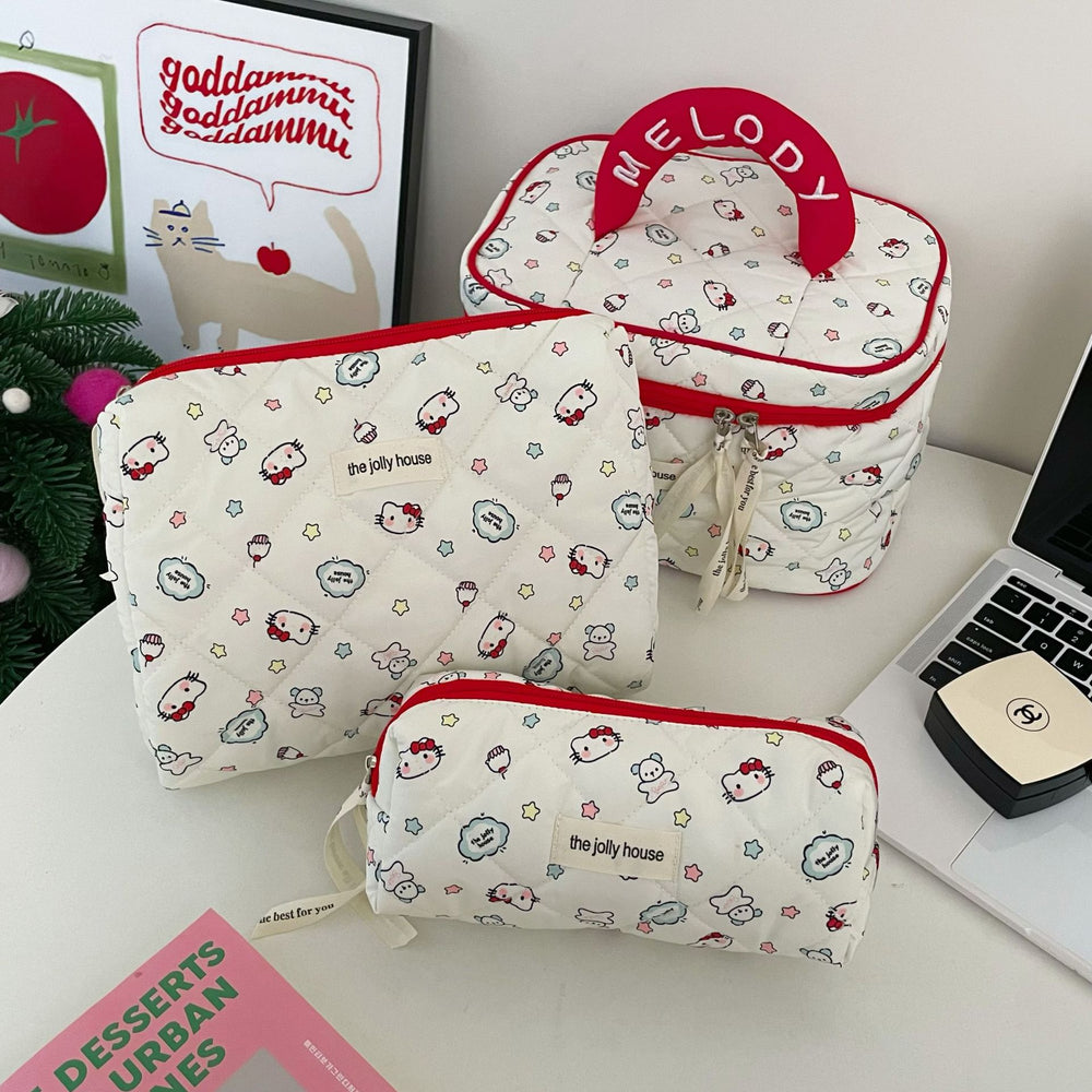 Rustic floral makeup bag - large capacity cosmetic organizer, portable handheld toiletry bag, makeup pouch for students