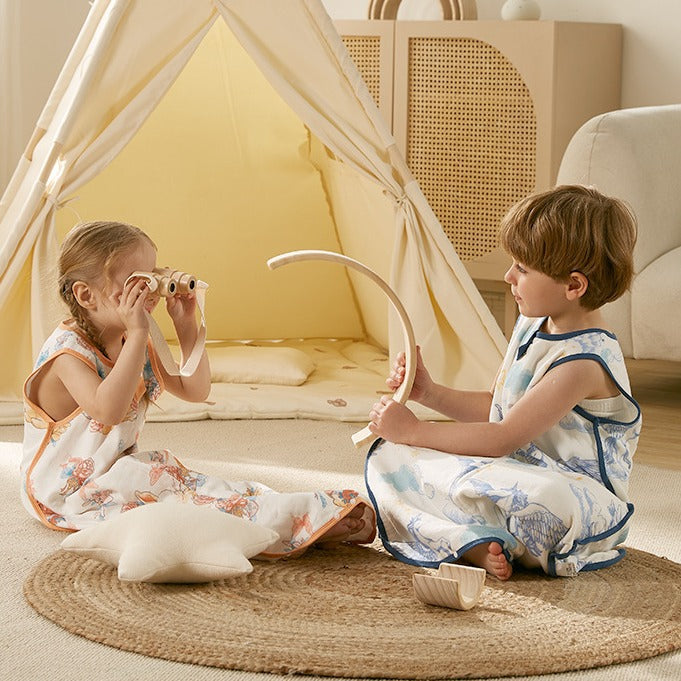 Baby sleeping bag summer thin gauze bamboo cotton kids one-piece vest baby anti-kick quilt
