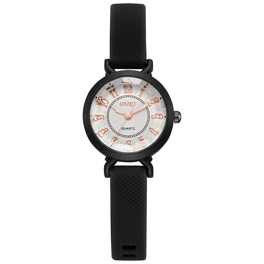 New arrival ultra-thin women's small dial watch alloy luxury quartz watch plaid silicone strap fashion watch watch