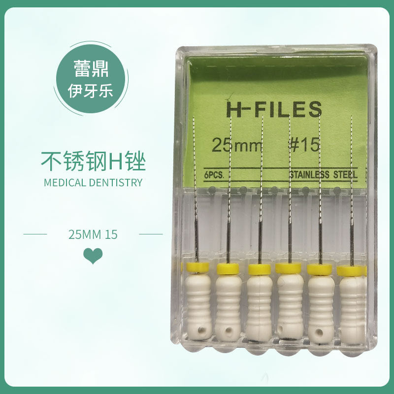 Dental H file K file Enlarged needle Root canal Stainless steel file Nickel titanium file R file One box of six boxed manometry needles Hand use