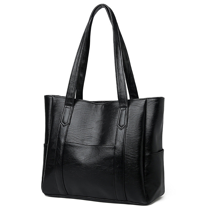 new arrival shoulder bag pu texture women's bag casual large capacity bag fashioneasiest for matchsatchel tote bag
