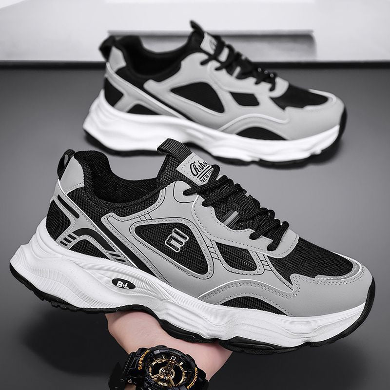 Dad shoes men 2025 spring new men's casual sports shoes trendyeasiest for matchthick solenon-slipabrasion resistant mesh shoes