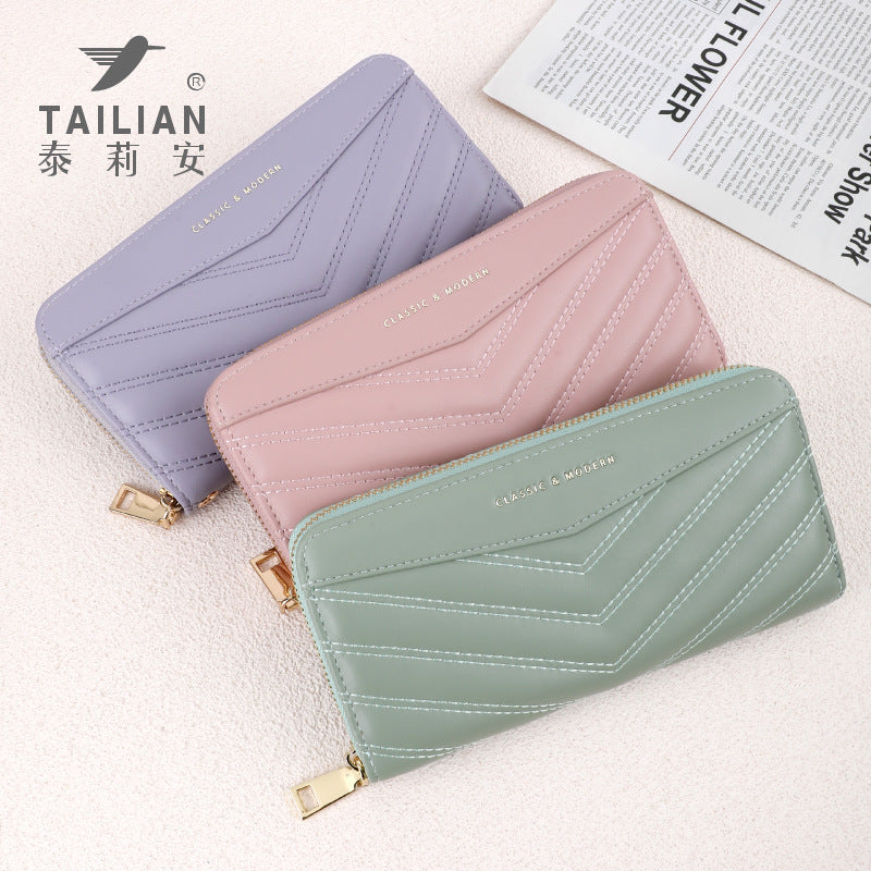 2024 Telian new fashion  clutch bag wholesale, large capacity embroidery thread women's wallet