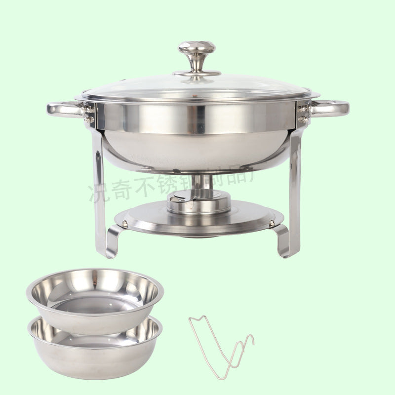 5qt stainless steel gold round furnace insulation buffet furnace suitchafingdishbuffetsetcross-border
