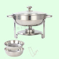 5qt stainless steel gold round furnace insulation buffet furnace suitchafingdishbuffetsetcross-border
