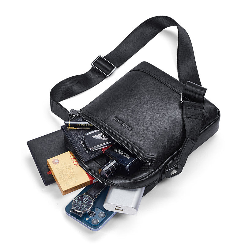 Emperor Paul leather men's messenger bag casual shoulder bag simple commuter small backpack trendy men's bag wholesale