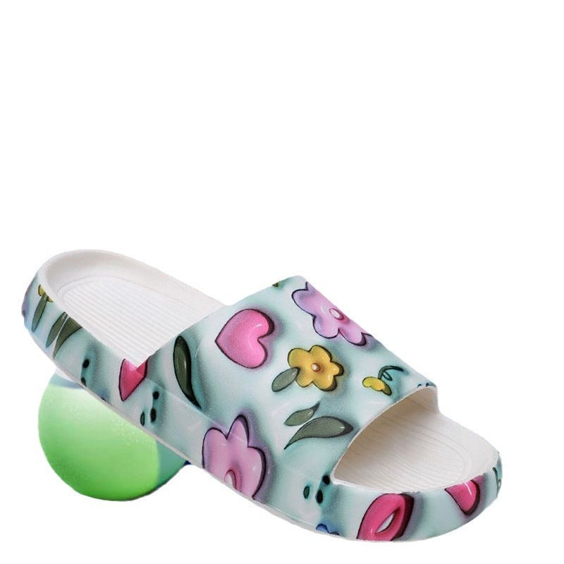 Embossed floral slippers - women's summer 2024 new beach sandals, indoor/outdoor home slippers, non-slip men's slippers wholesale