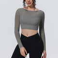 New arrival: solid color mesh double-layer breathable faux two-piece long sleeve casual activewear top for running, fitness, and yoga