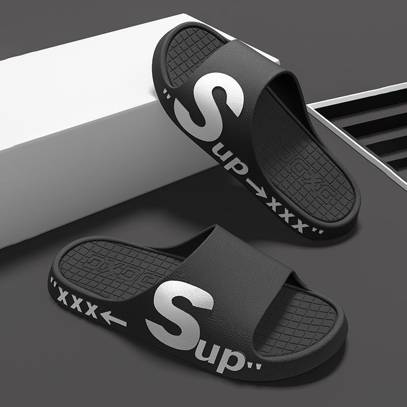 "cloud-like comfort: men's summer slippers - indoor, home, soft sole, non-slip, trendy, athletic, outdoor, couple's casual sandals"