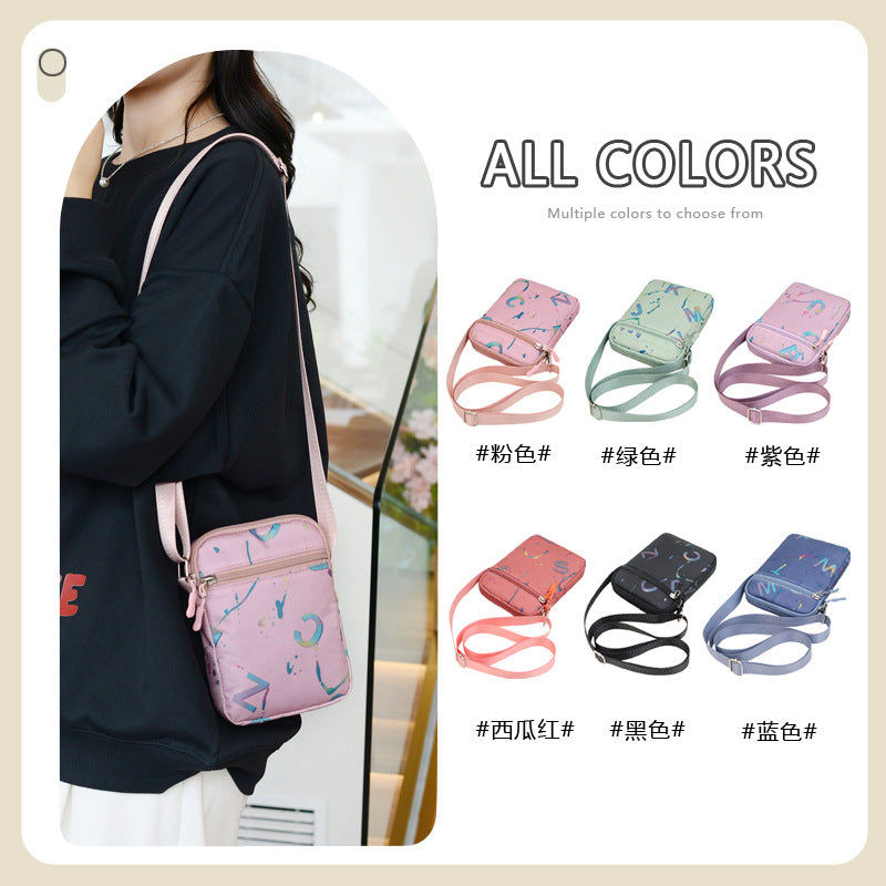 Fashion bronzing letter new shoulder bag women's lightweight and versatile Korean version messenger bag portable commuter mobile phone small square bag