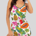 new women's sleeveless v-neck printed cami romper with elastic waist - cross-border  style activewear