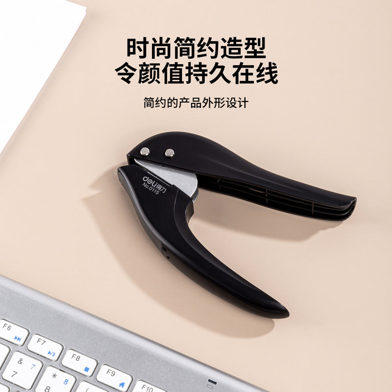 Deli 0115 single hole punch, punching thickness 12MM hand-held round whale hole punch, ticket punch