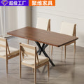 Custom-made nordic style dining table: modern minimalist rectangular pull-out design for small spaces, light luxury restaurant table