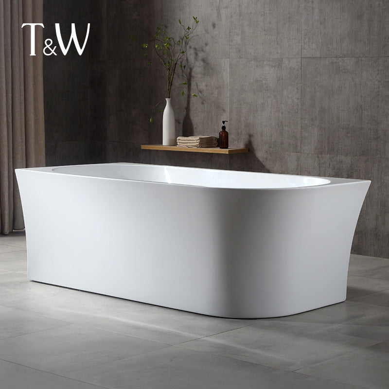 Travel Acrylic Bathtub Household Freestanding Wall Bathroom Deep Soak Double Bath Factory Direct Sales
