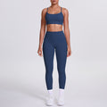 Cloud-feel compression yoga set: sexy open-back sports bra with high-waisted butt-lifting leggings and pockets - women's running & fitness apparel