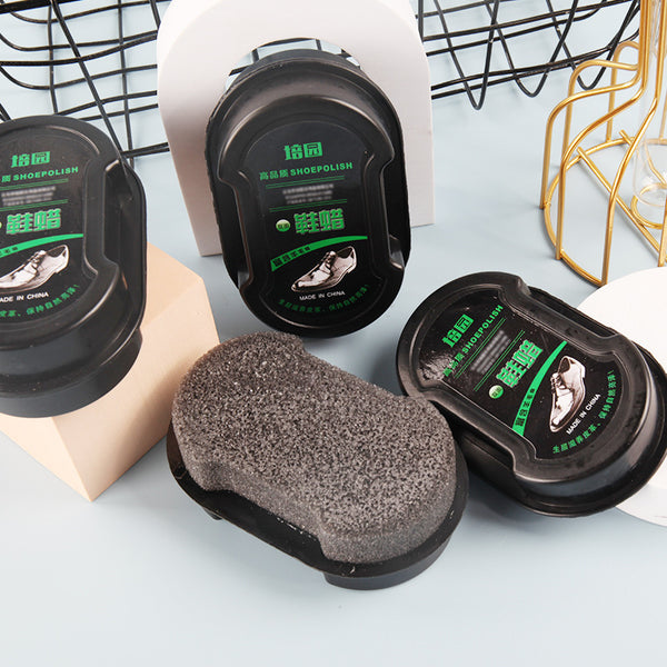 Portable double-sided sponge shoe brush multi-functional colorless sponge shoe wax bright shoe polish I-shaped leather decontamination shoe polish