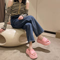 2024 women's platform flip-flops: summer eva anti-slip, height-boosting, soft, indoor/outdoor sandals - lightweight and comfortable