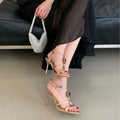 42plus size women's shoes 2025summernew arrivalretro gemstone rhinestone beautiful fashionclassy sense one-strap sandals
