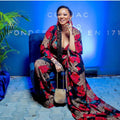 Special offer fashion digital printing loose robe with loosepants including bra and headscarf 4-piece set for african women