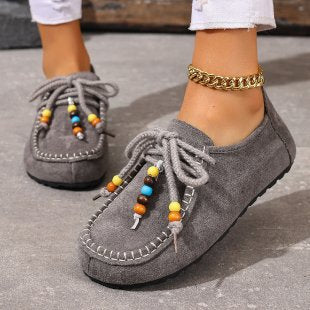 Exportretro beaded baotou boken half slippers for women new arrival slip-on plus sizethick sole mules wholesale