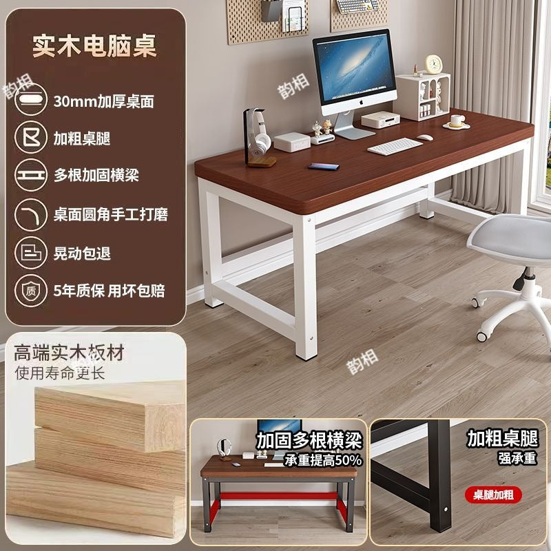 Solid wood computer desk - desktop, bedroom, home, small desk, student writing desk, double gaming desk, office desk