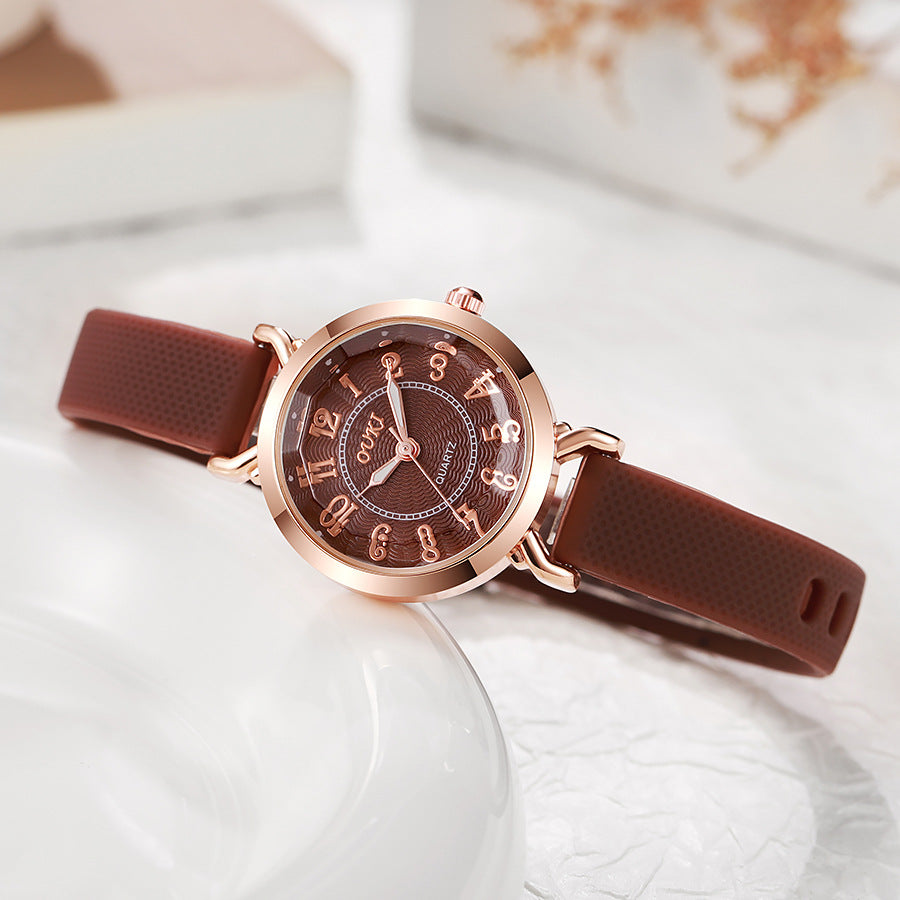 New arrival ultra-thin women's small dial watch alloy luxury quartz watch plaid silicone strap fashion watch watch