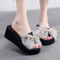 Spring/summer anti-slip platform sandals & slides for women - new 2025 collection - bow detail, high heel, slimming & height increasing