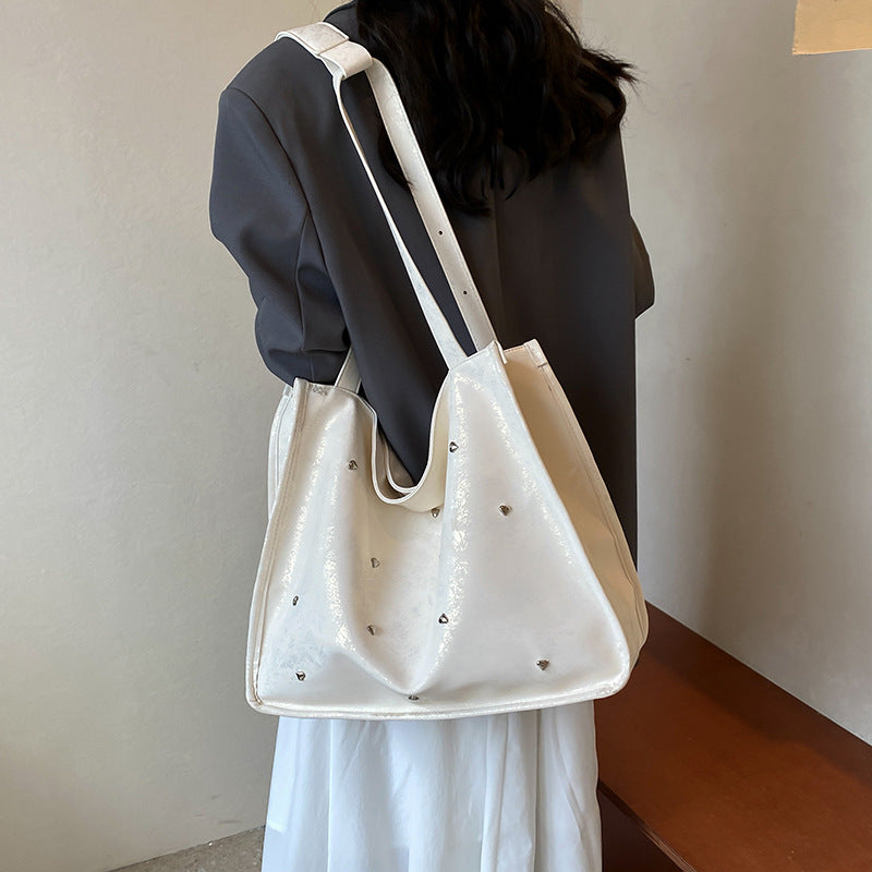 Crushed ice love large capacity tote bag women's new niche design shoulder messenger bag commuter backpack